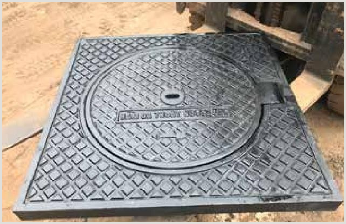 NẮP HỐ GA GANG XÁM KHUNG VUÔNG DƯƠNG NẮP TRÒN NHX D8585-03